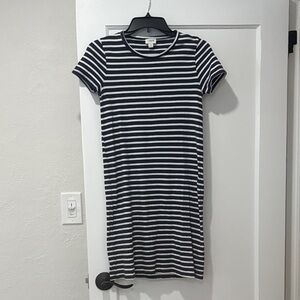 J CREW NAVY and White Striped Mini Dress